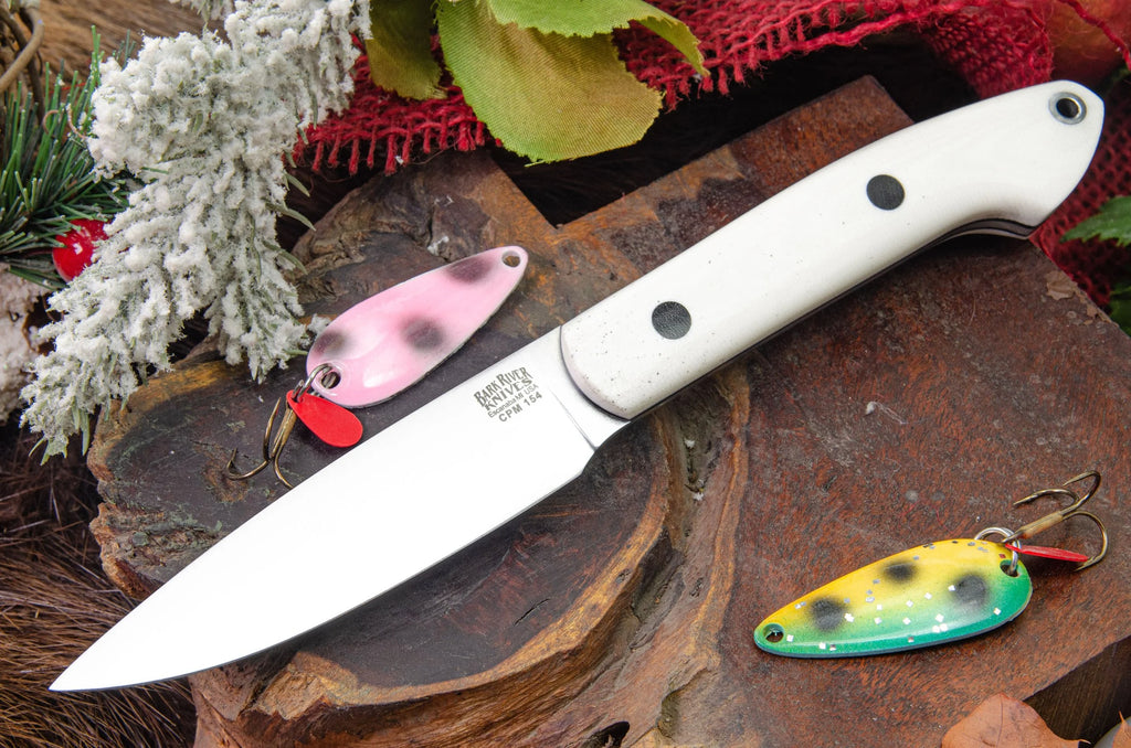 Bark River Knives Bird & Trout - Ivory G10 - Black Liners - Black Pins - CPM 154