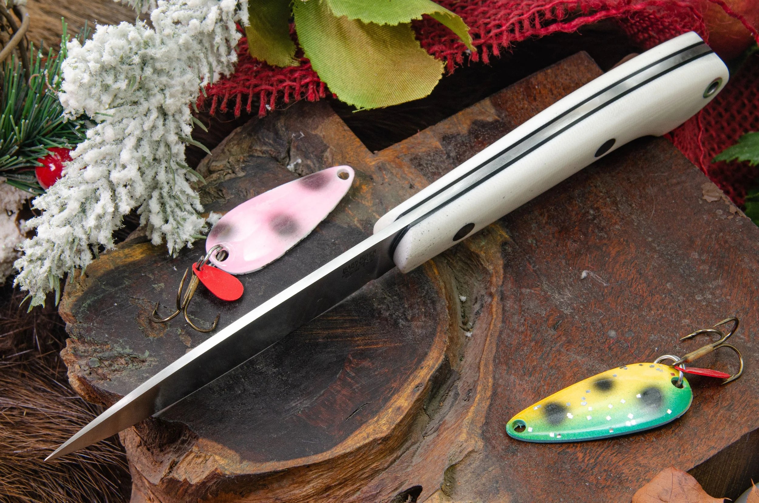 Bark River Knives Bird & Trout - Ivory G10 - Black Liners - Black Pins - CPM 154