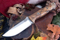 Bark River Knives Bravo 1 - Spalted Hackberry Maple Burl #2 - Black Liners - Mosaic Pins - CPM 3V