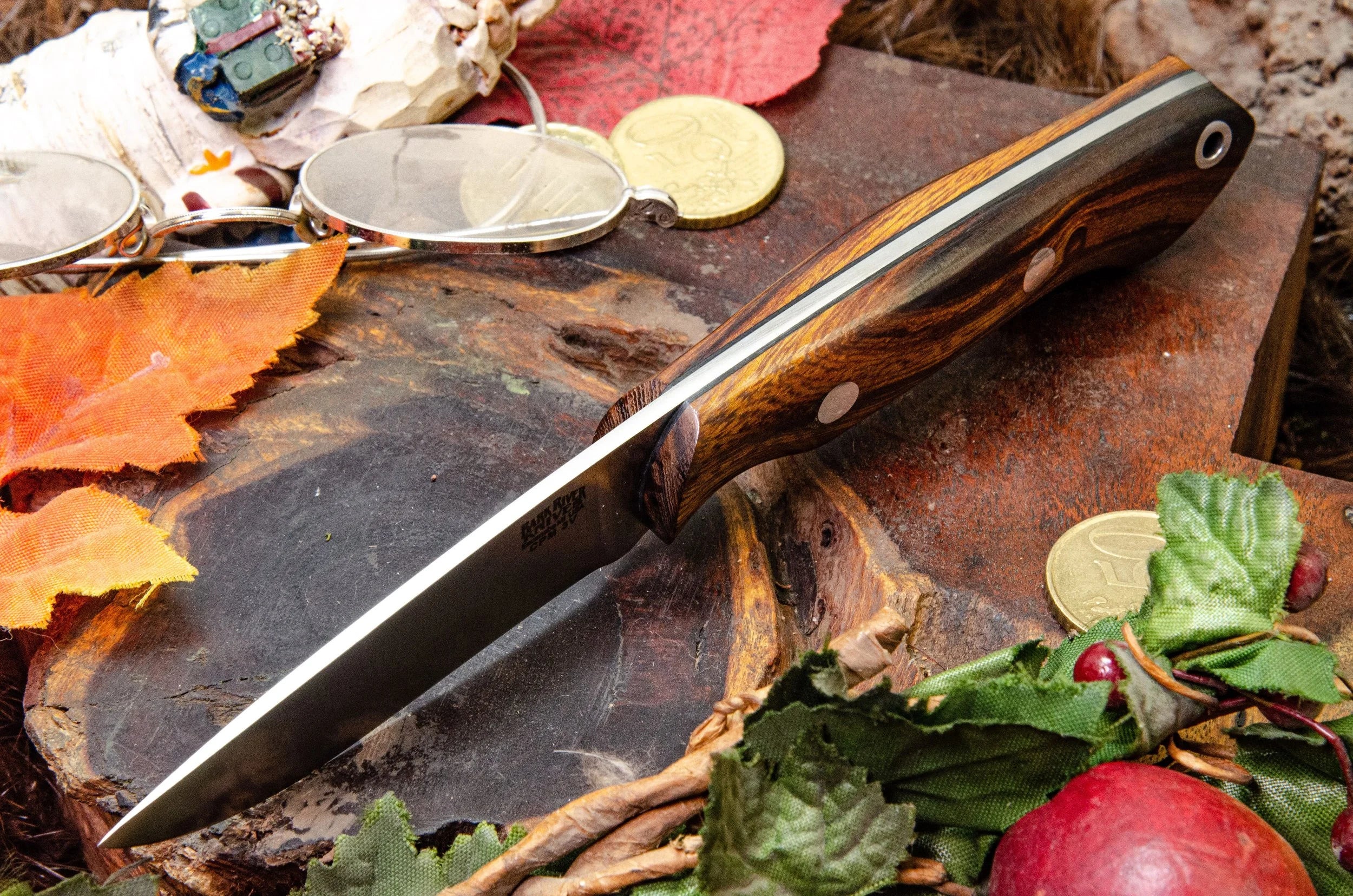 Bark River Knives Featherweight Fox River - Desert Ironwood #3 - Black Liners - CPM 3V