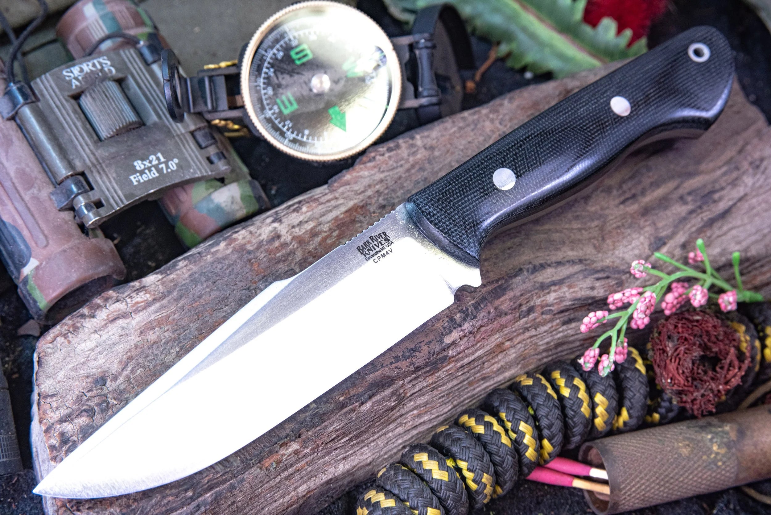 Bark River Knives Hellkat Utility - Black Canvas Micarta - CPM 4V