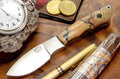Bark River Knives Mini Canadian - Spalted Hackberry Burl #2 - Black Liners - Black Pins - CPM 3V