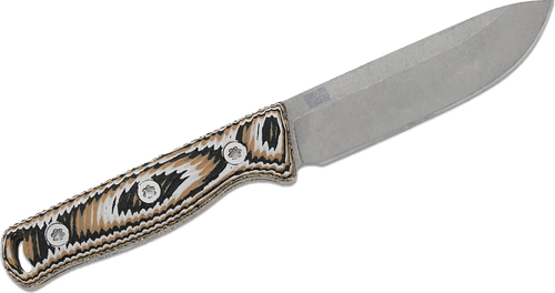 Hellbender Blade Co. Mudpup 4 - Tri-color G-10 - Leather Sheath