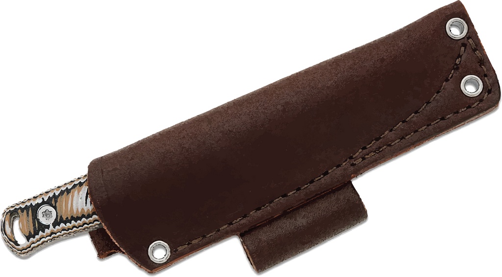 Hellbender Blade Co. Mudpup 4 - Tri-color G-10 - Leather Sheath