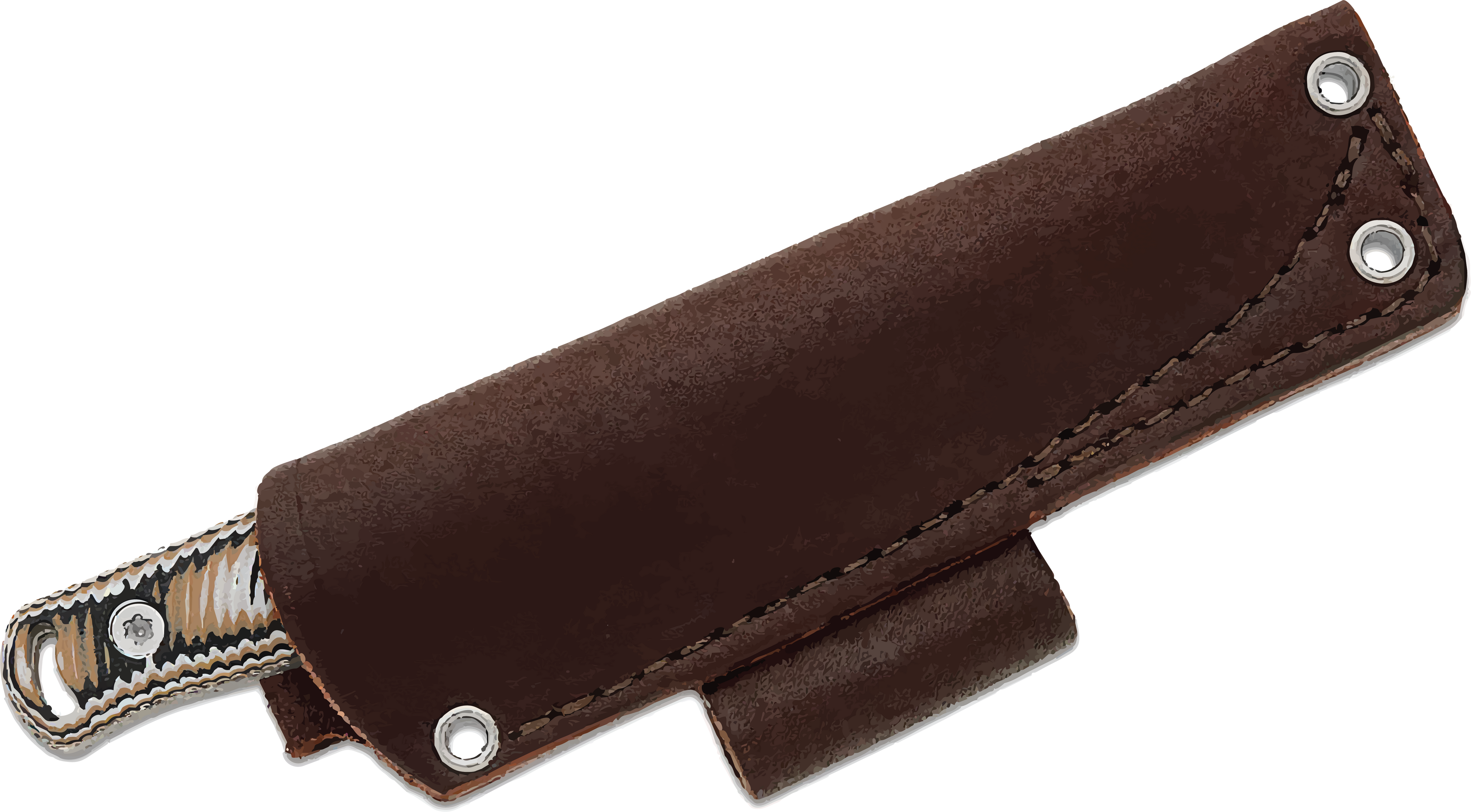 Hellbender Blade Co. Mudpup 4 - Tri-color G-10 - Leather Sheath