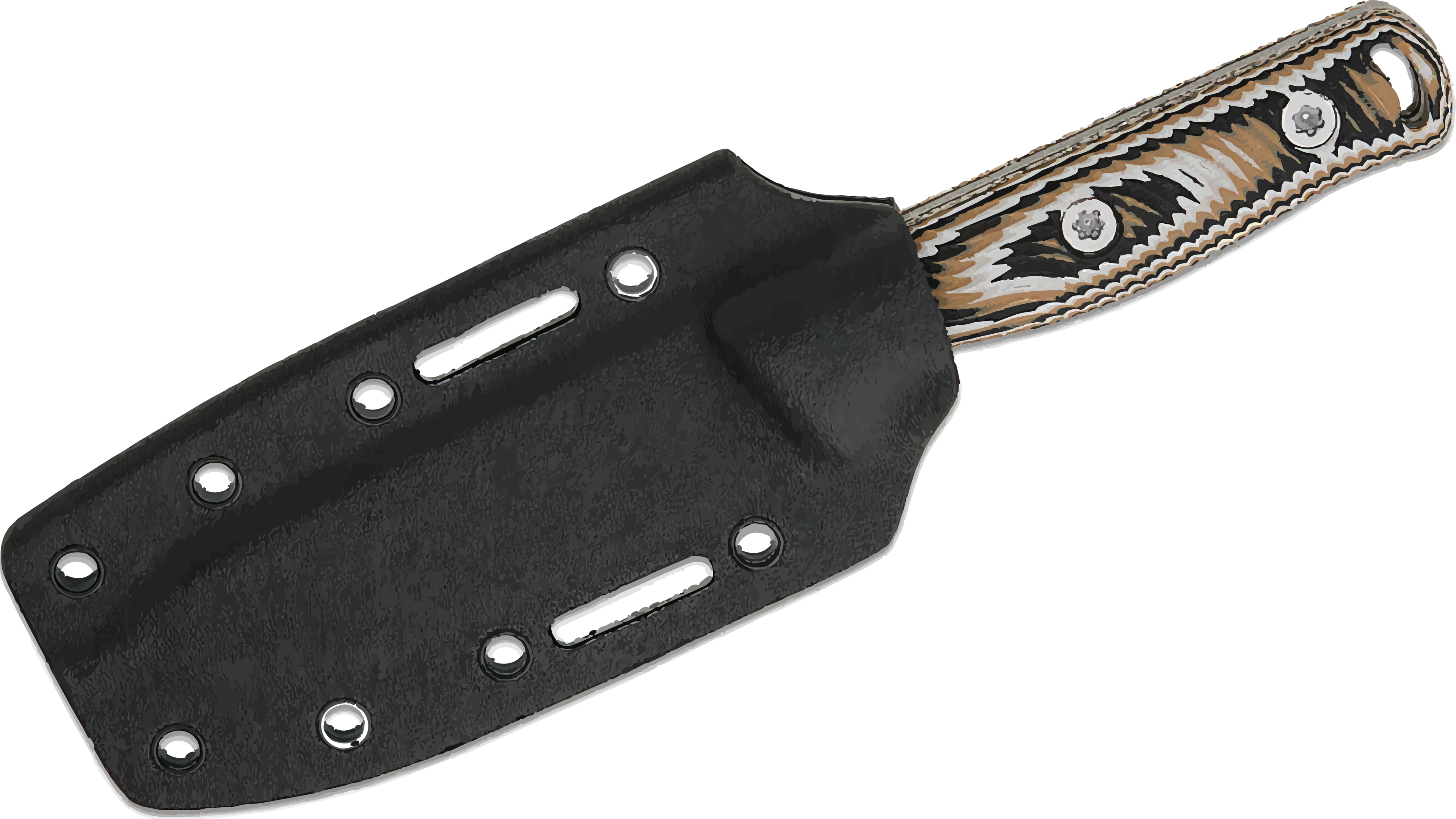 Hellbender Blade Co. Mudpup 4 - Tri-color G10 - Kydex Sheath