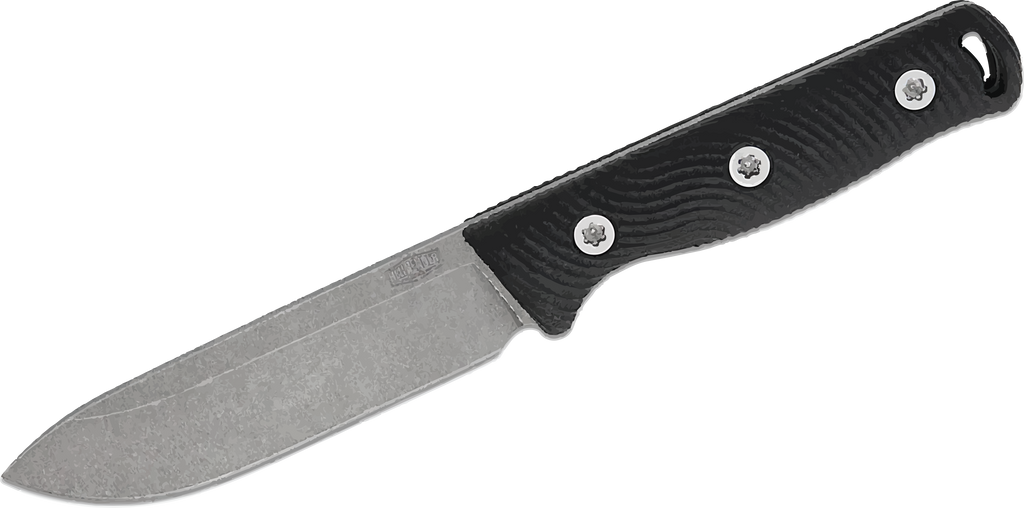 Hellbender Blade Co. Mudpup 4 - Black G-10 - Leather Sheath