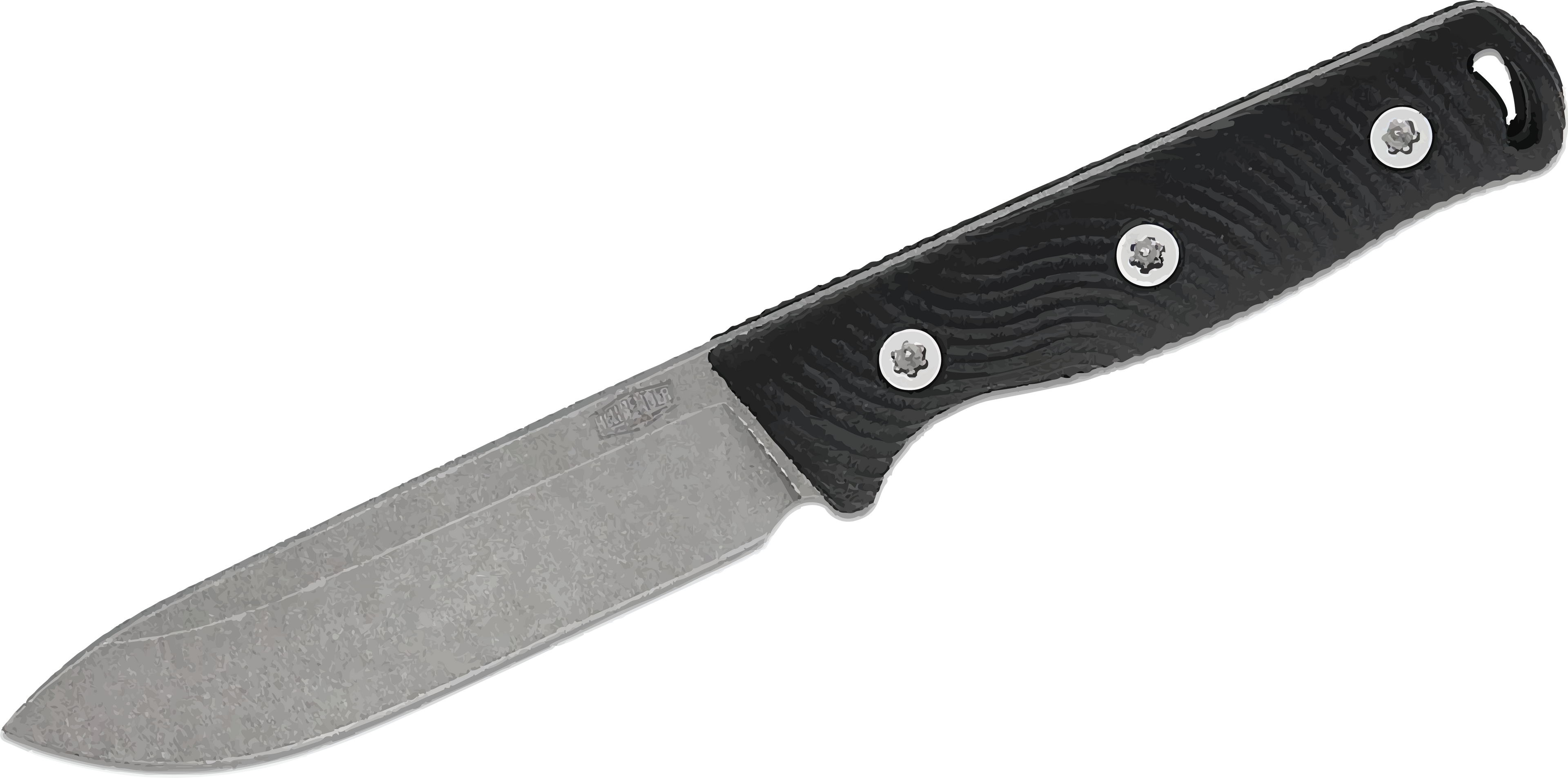 Hellbender Blade Co. Mudpup 4 - Black G-10 - Leather Sheath