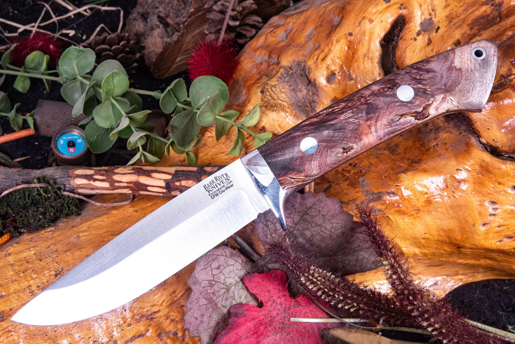 Bark River Knives Wilderness 5 - Salmon Maple Burl - CruWear