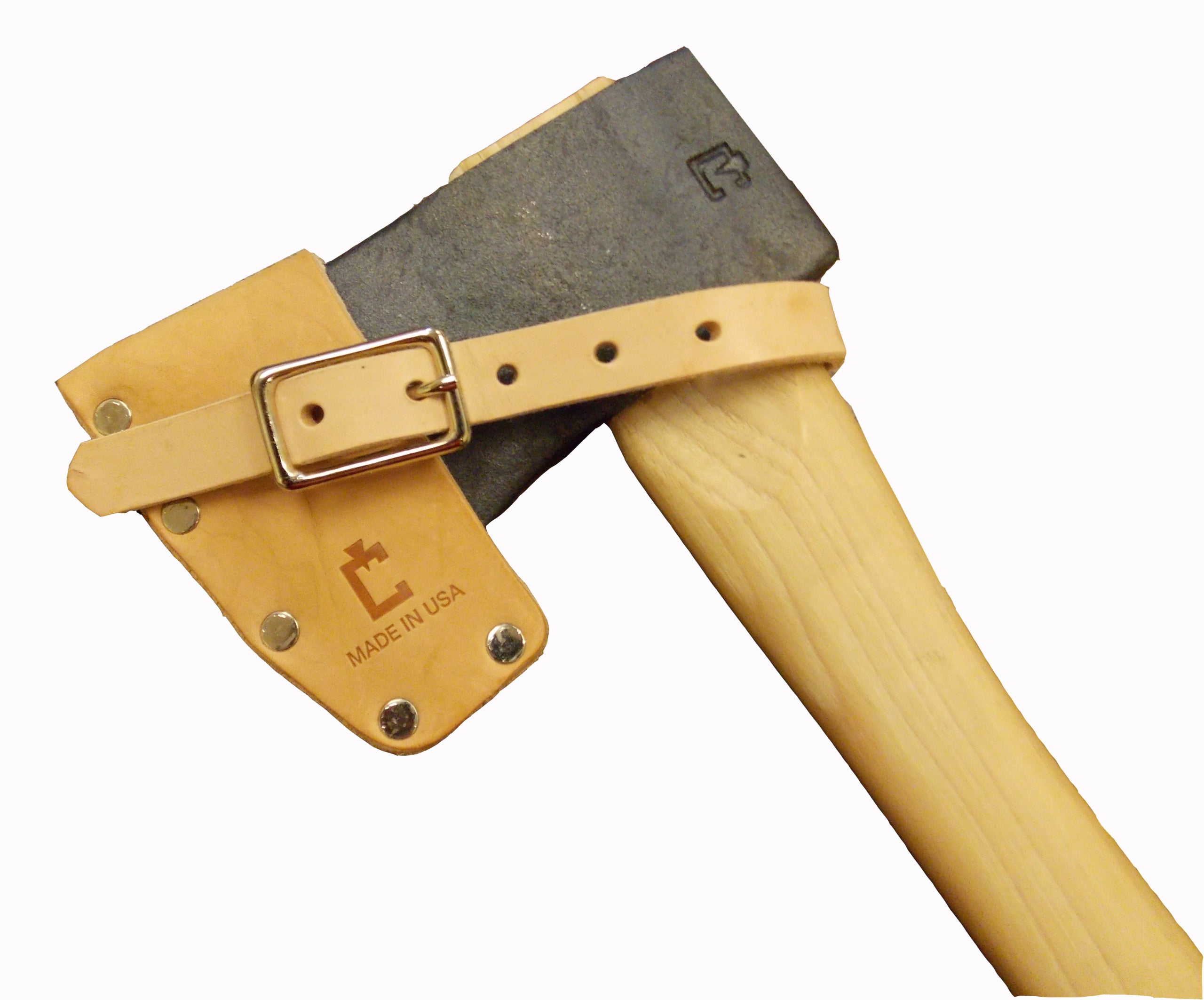 Natural Leather Mask, Riveted Design with Strap for Hatchets